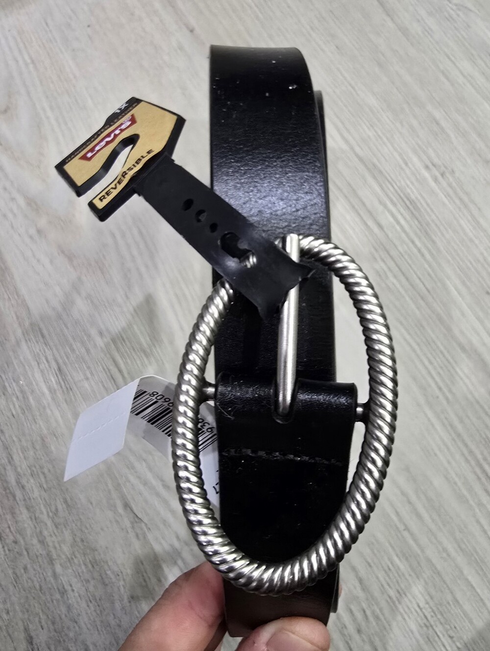LEVI'S Women's Two-in-one Twisted-buckle Reversible Belt Black Brown Size 1x NWT